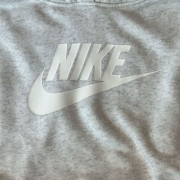 Nike Women's Graphic Hoodie Sweatshirt - NSW CLUB FLEECE CROP Oatmeal Heather M - Picture 4 of 7